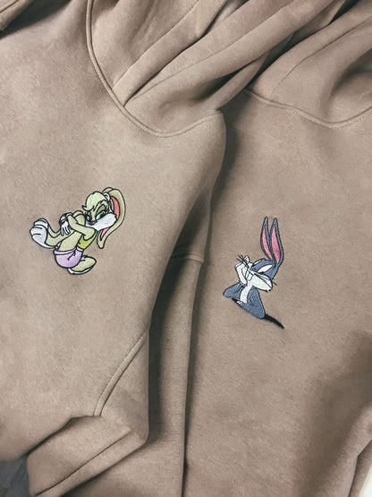 Lola and Bugs Bunny Hoodies Cartoon Embroidered