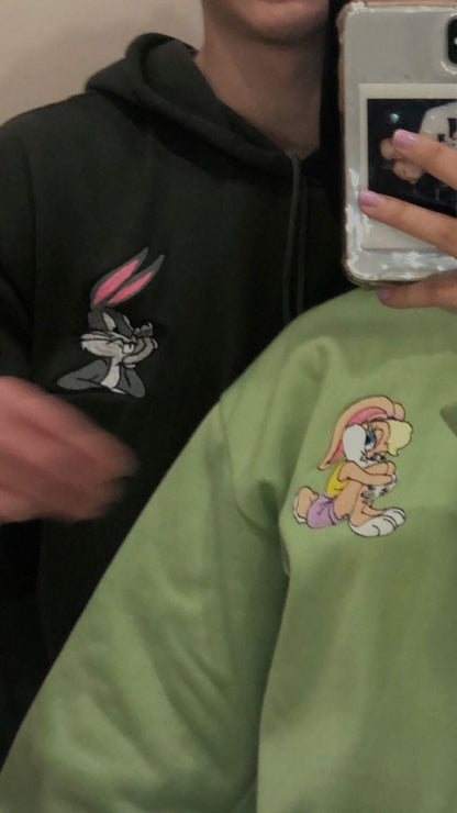 Lola and Bugs Bunny Hoodies Cartoon Embroidered