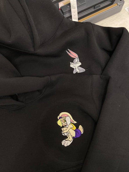 Lola and Bugs Bunny Hoodies Cartoon Embroidered