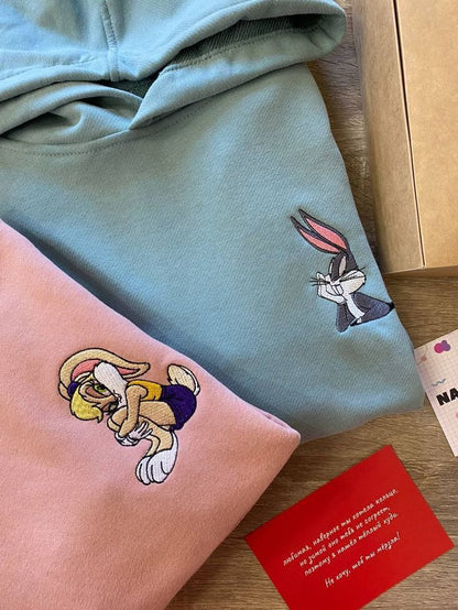 Lola and Bugs Bunny Hoodies Cartoon Embroidered