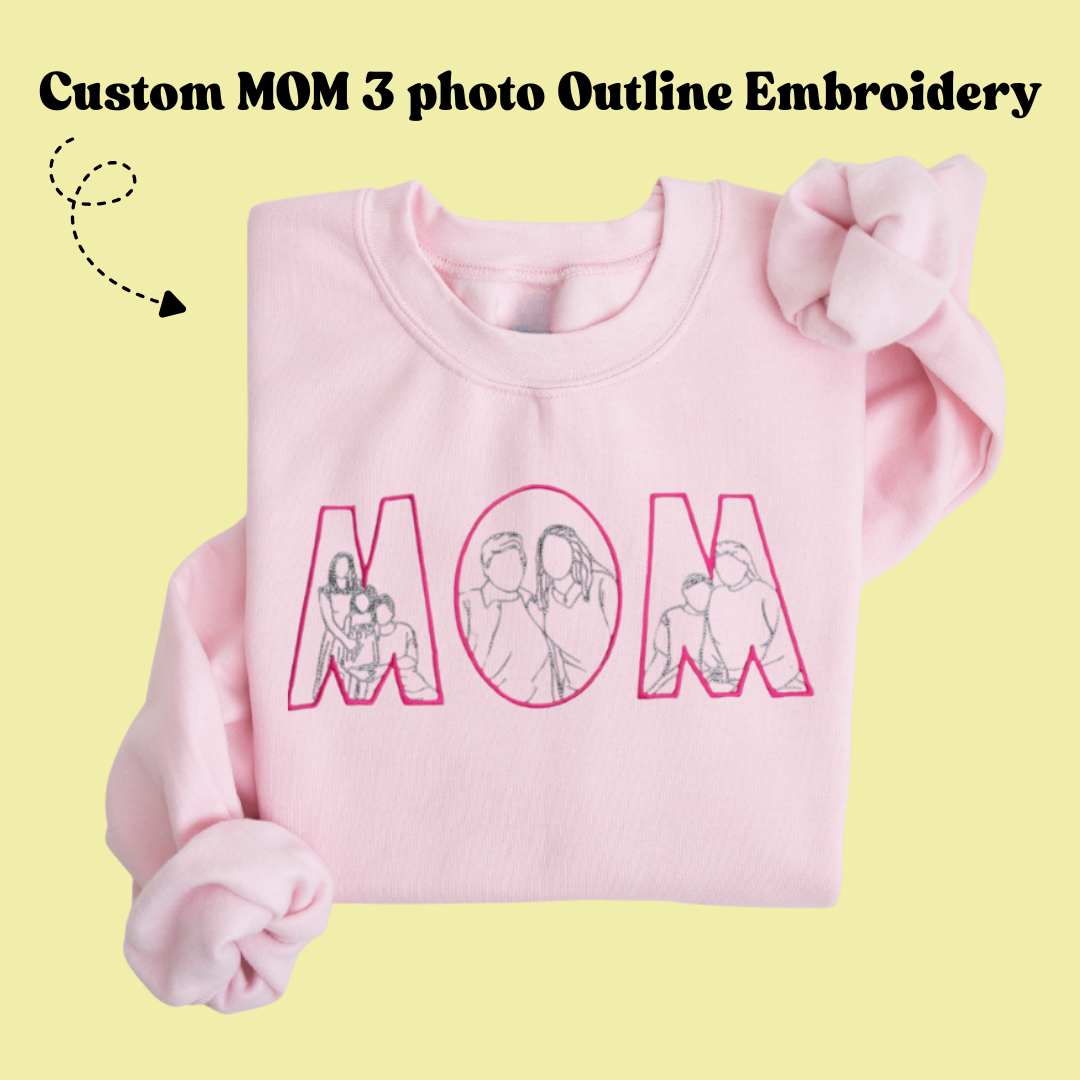 MOM photo Embroidery Custom Sleeves option