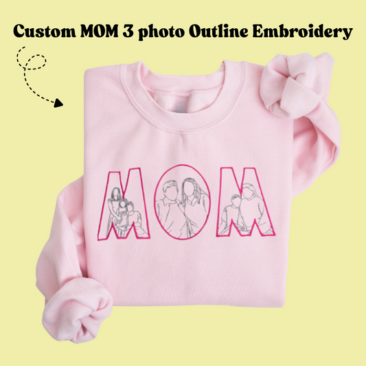 MOM photo Embroidery Custom Sleeves option