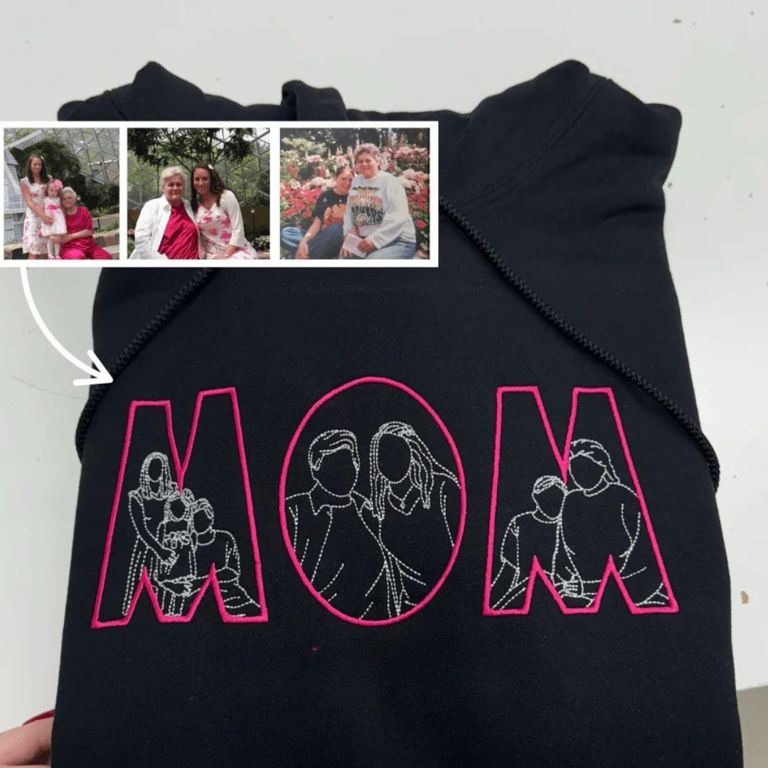 MOM photo Embroidery Custom Sleeves option