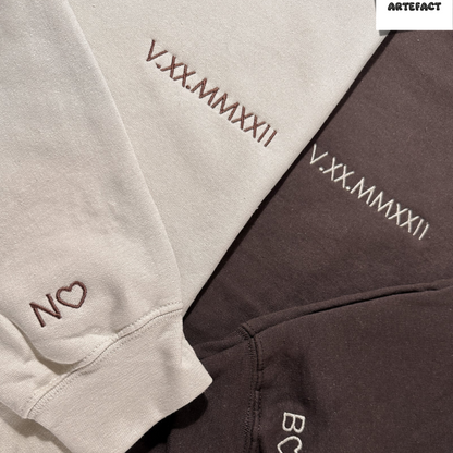 Custom Date & Custom Sleeve Text Hoodie ,Sweatshirt Combo