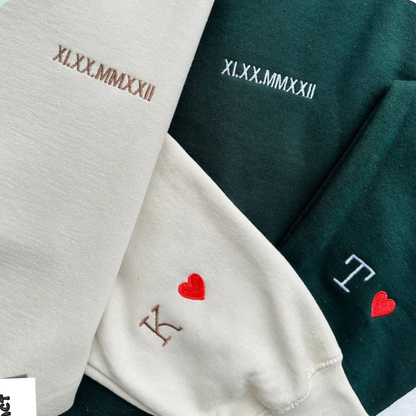 Custom Date & Custom Sleeve Text Hoodie ,Sweatshirt Combo
